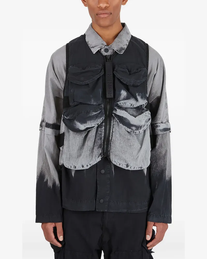 NemeN zip-up pocket gilet - Grau Grau