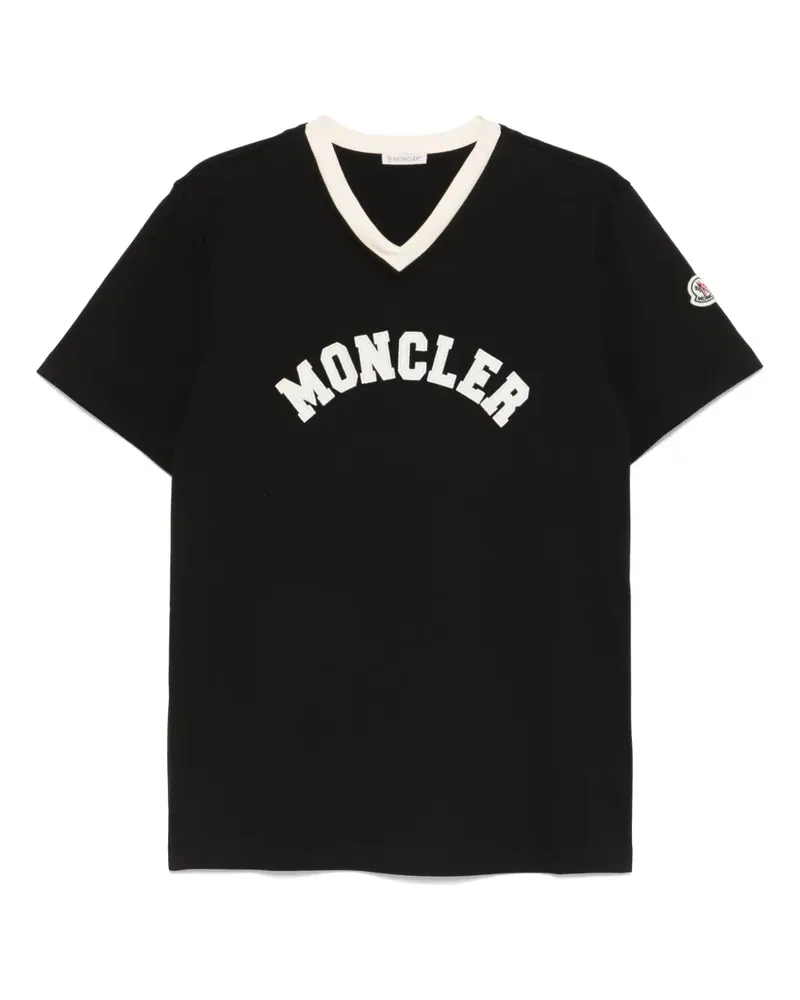 Moncler T-Shirt mit Logo-Print - Schwarz Schwarz