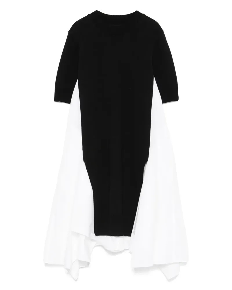 Sacai Kleid aus Popeline - Schwarz Schwarz