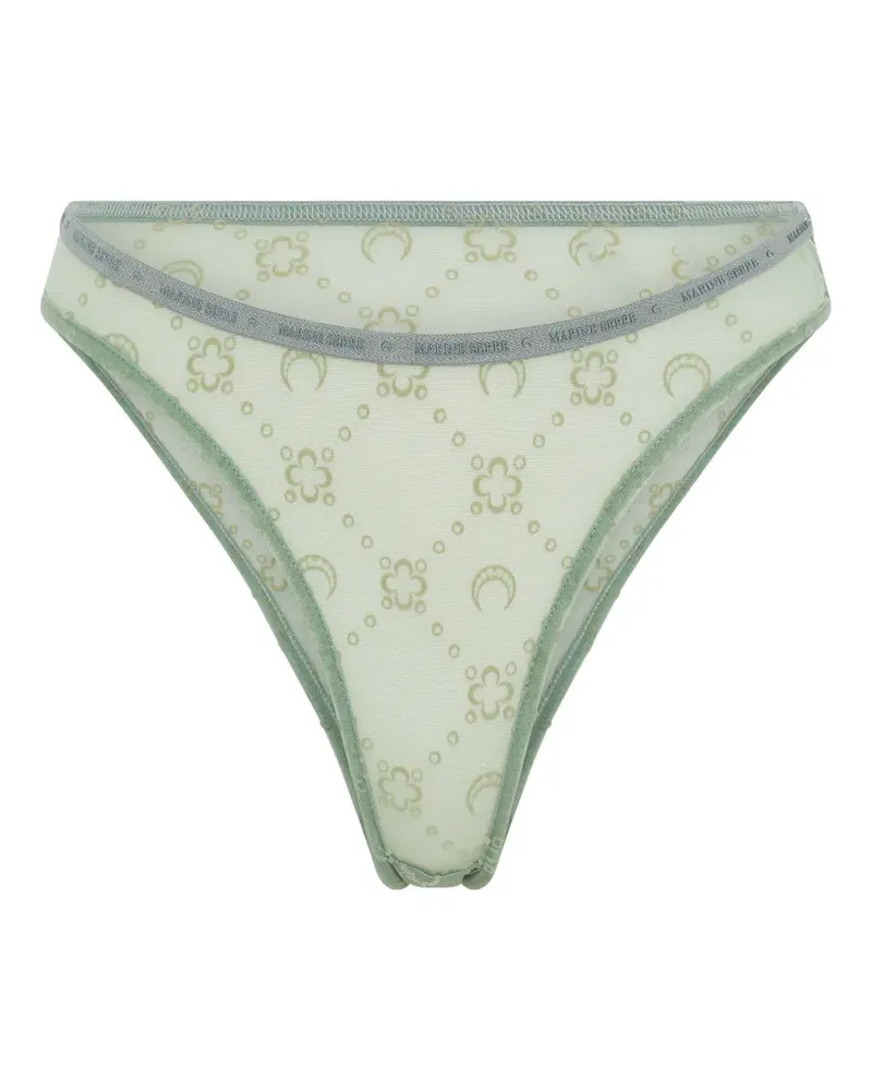 Marine Serre Moonogram mesh thong - Grün Grün