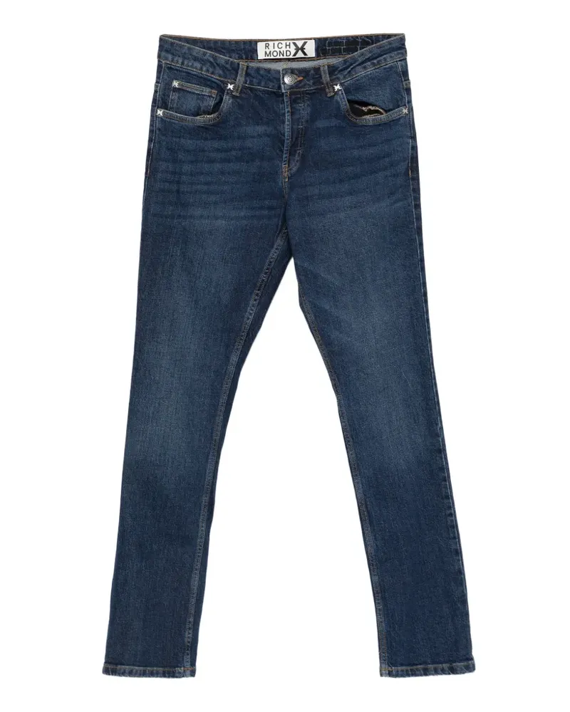 John Richmond logo-patch jeans - Blau Blau