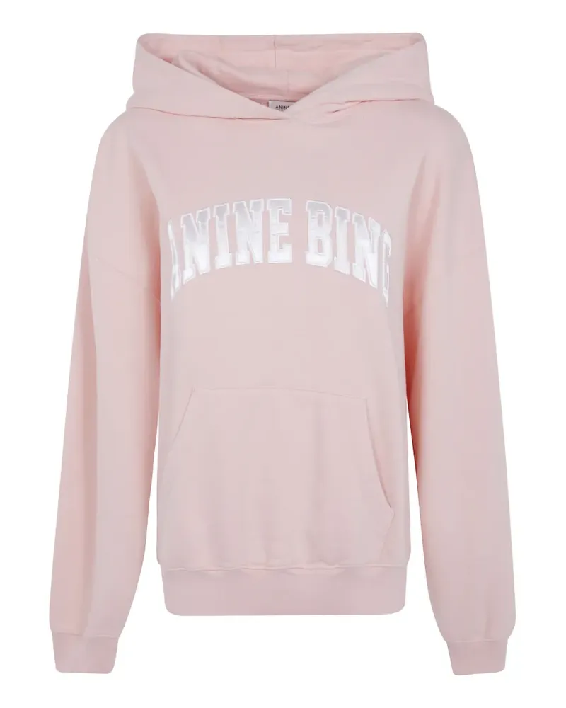 Anine Bing logo-embroidered hoodie - Rosa Rosa