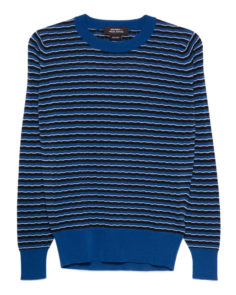 Wales Bonner x John Smedley striped T-shirt - Blau Blau