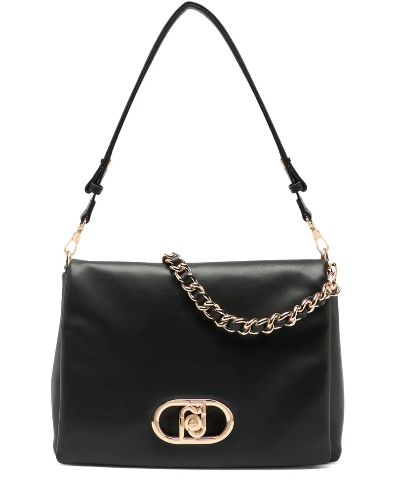 Liu Jo LaPuffy large braided chain logo satchel - Schwarz Schwarz