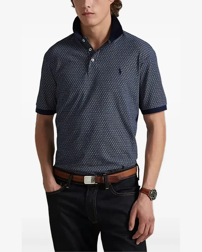 Ralph Lauren geometric-pattern polo shirt - Blau Blau