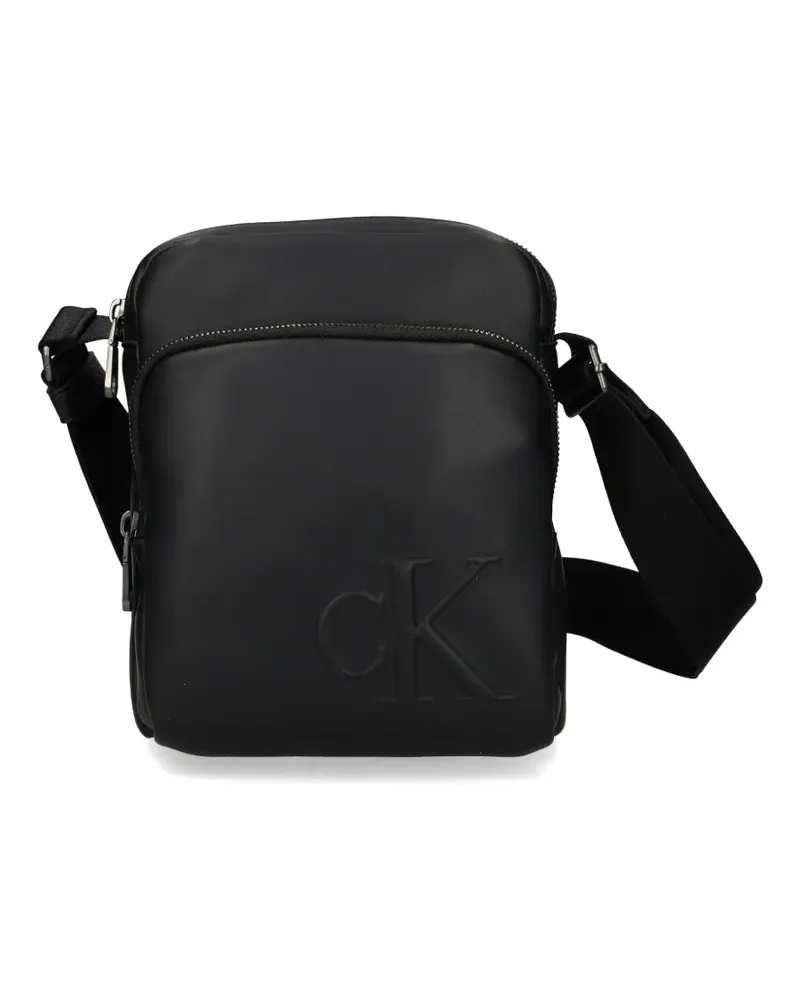 Calvin Klein logo zip messenger bag - Schwarz Schwarz