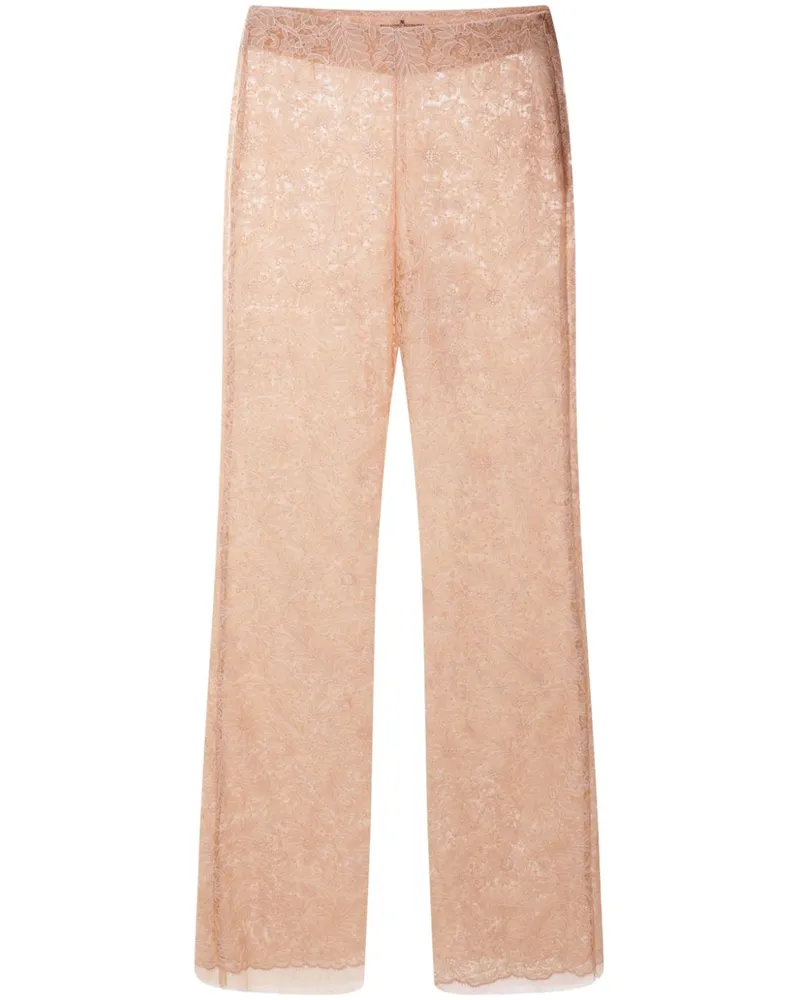 Ermanno Scervino Schlaghose aus Spitze - Rosa Rosa