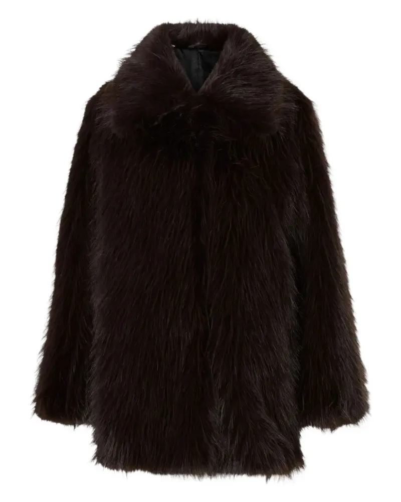 Selected Mantel aus Faux Fur - Braun Braun