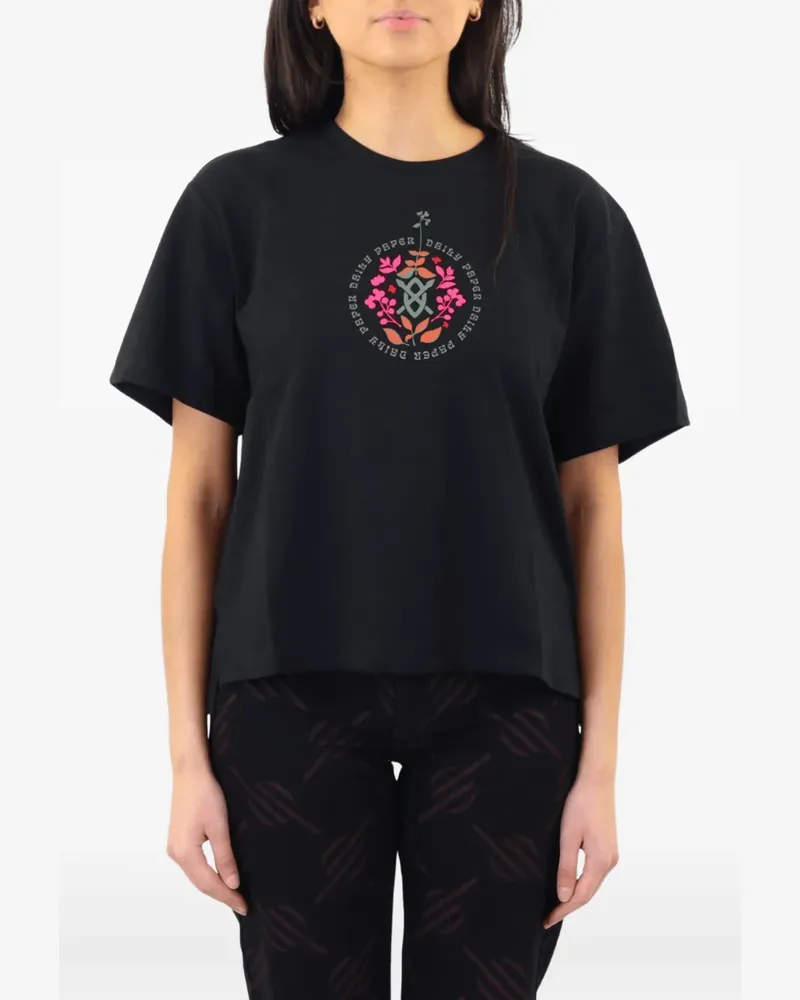 Daily Paper Piuzza T-Shirt mit Logo-Print - Schwarz Schwarz