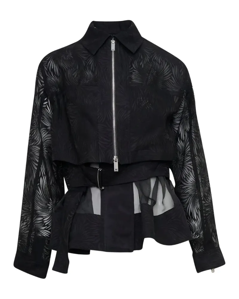 3.1 phillip lim organza fil coupé blouson jacket - Schwarz Schwarz