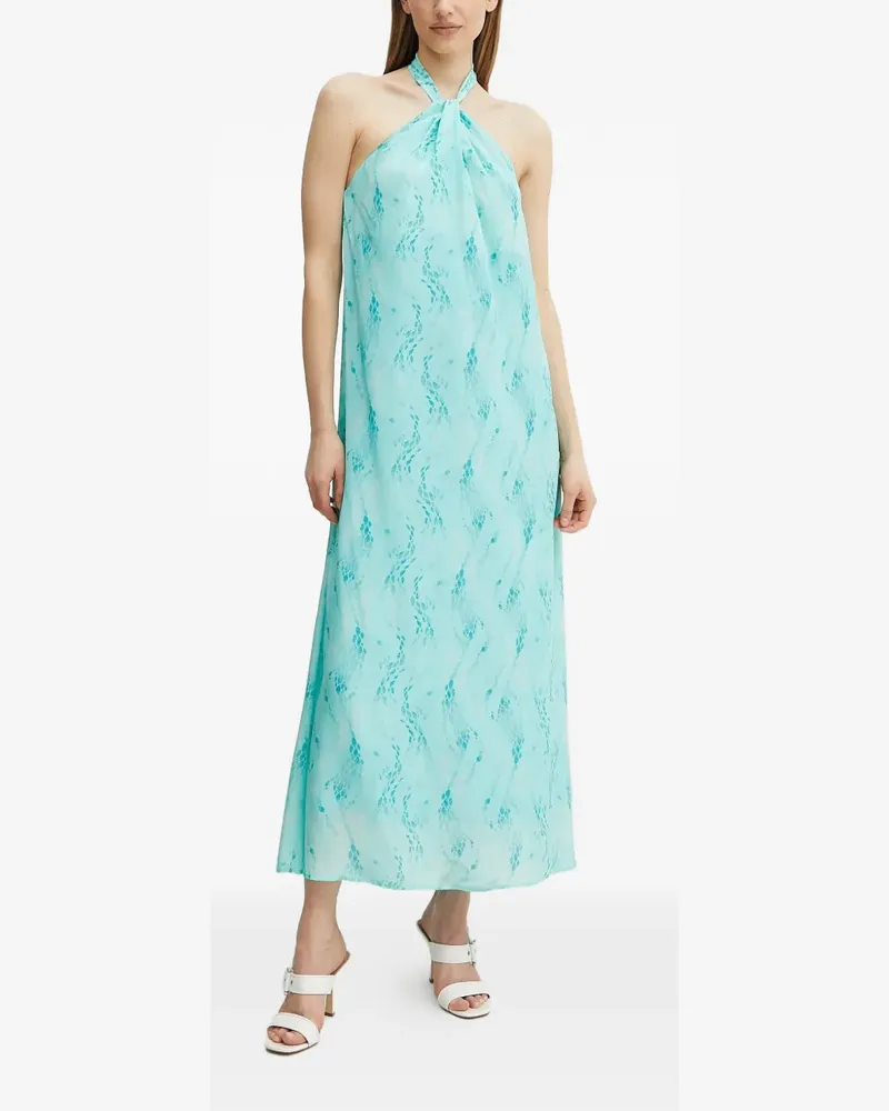 Fracomina halterneck tie dress - Blau Blau