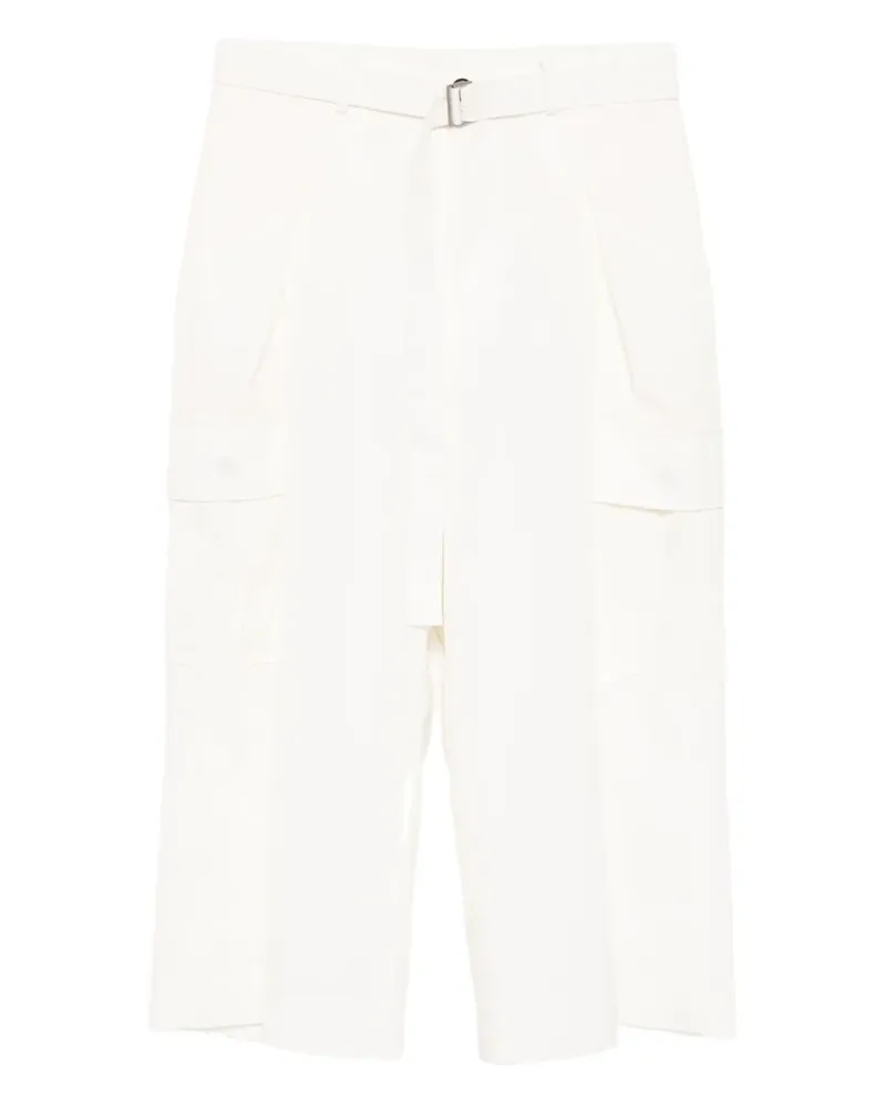Sacai Cargohose mit Gürtel - Weiß Weiß