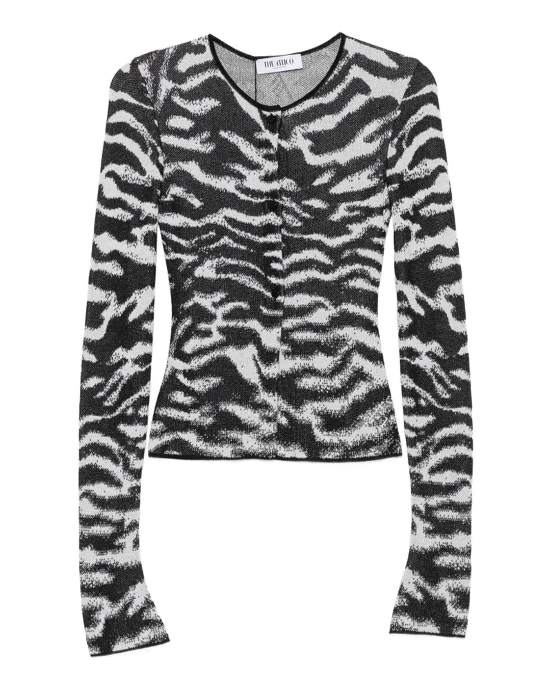 ATTICO Cardigan mit Zebra-Print - Schwarz Schwarz