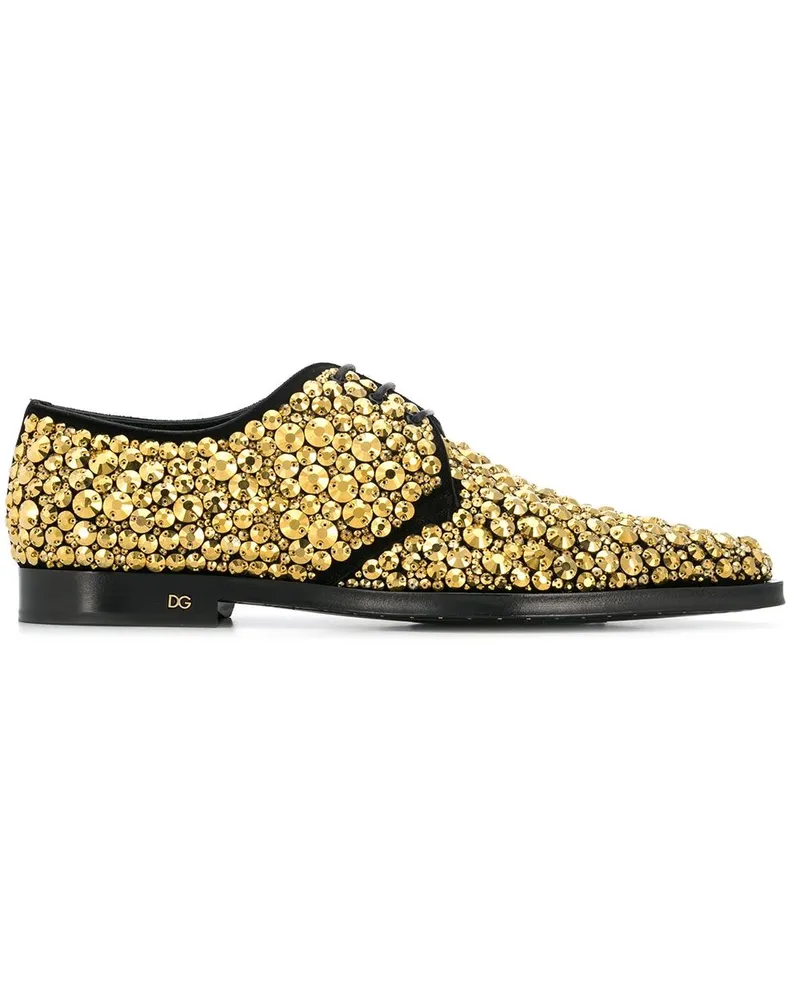 Dolce & Gabbana Derby-Schuhe mit Kristallen - Gold Gold