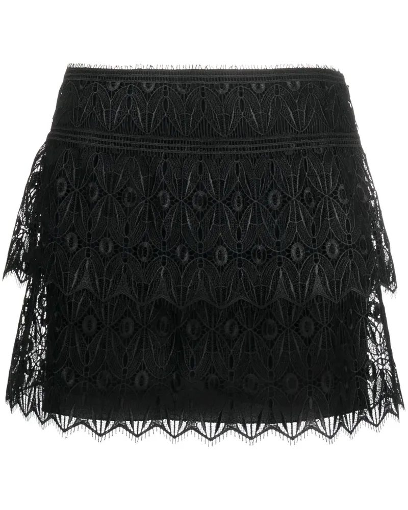 Alberta Ferretti Rock im Layering-Look - Schwarz Schwarz
