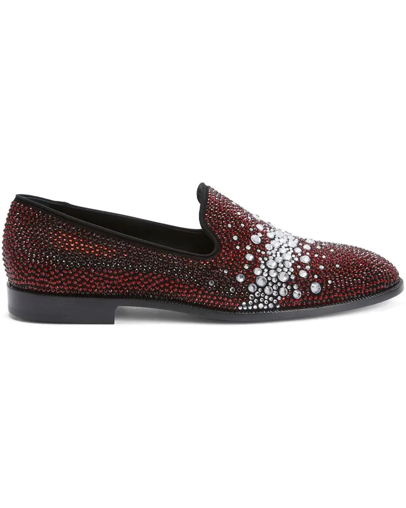 Giuseppe Zanotti Marthinique Loafer mit Kristallen - Rot Rot