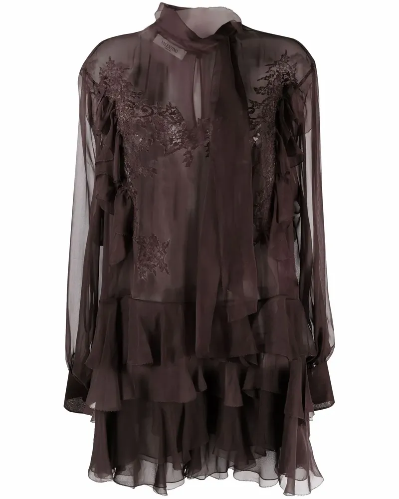 Valentino Garavani Bluse mit Spitze - Braun Braun