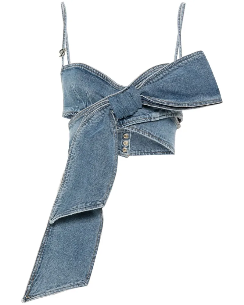 Blumarine Jeansoberteil mit Schleifen - Blau Blau