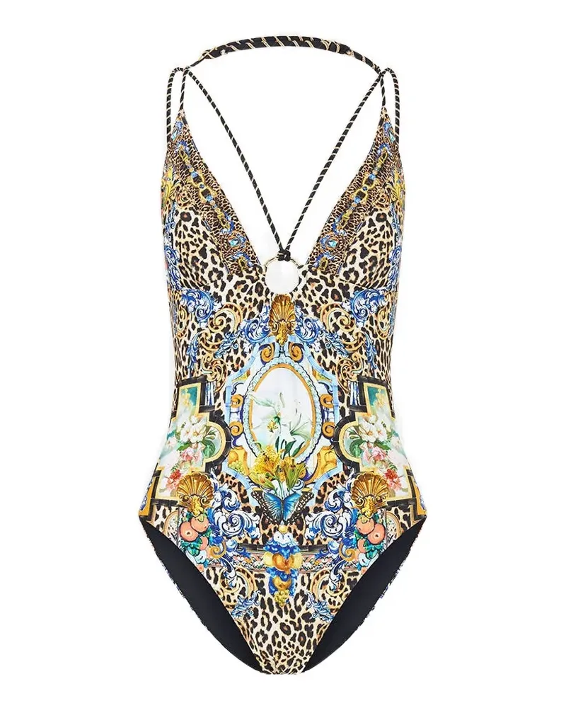 Camilla leopard-print swimsuit - Schwarz Schwarz