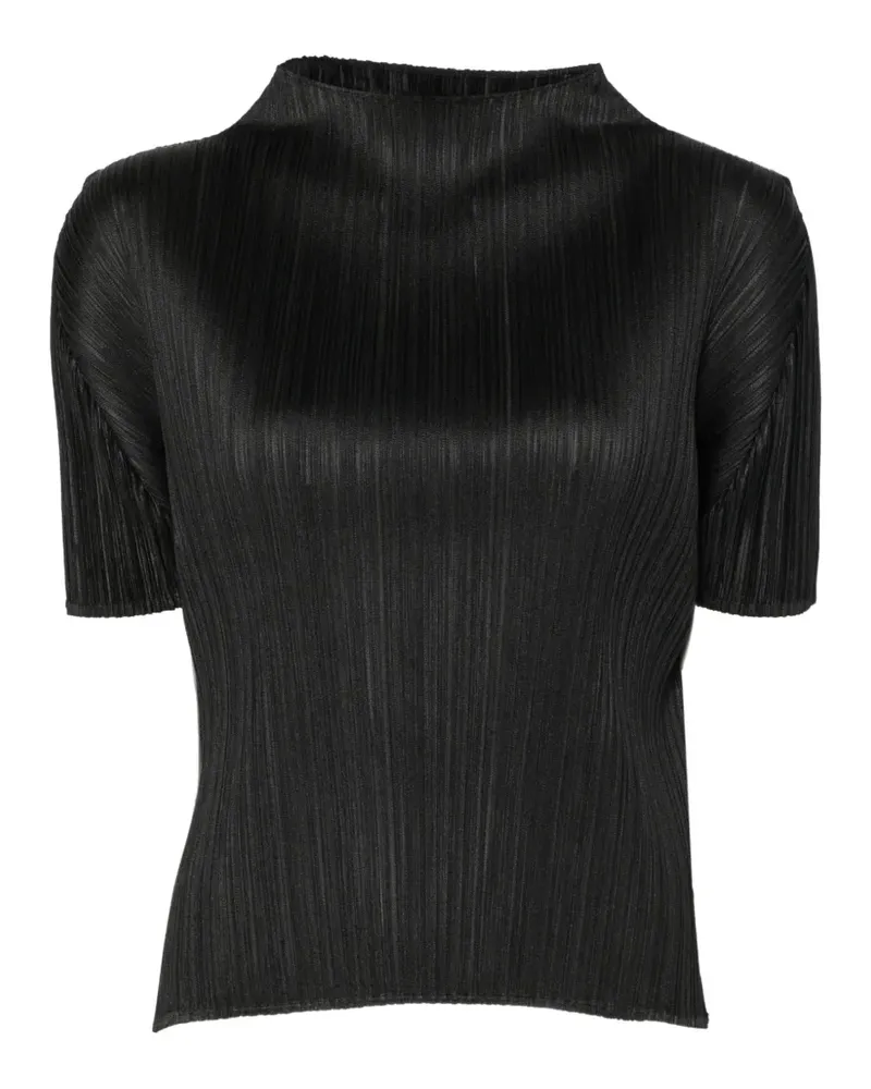 Issey Miyake plissé-effect T-shirt - Schwarz Schwarz