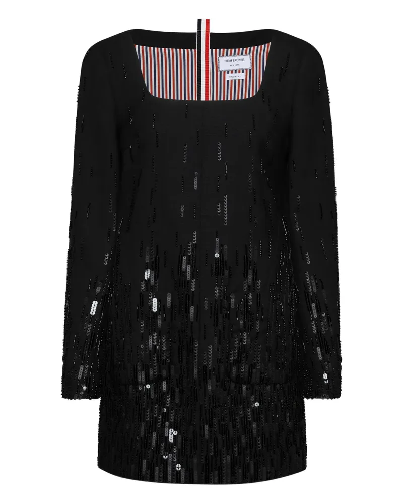 Thom Browne Minikleid mit Pailletten - Schwarz Schwarz