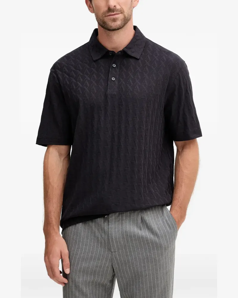 Armani Exchange Strukturiertes Poloshirt - Blau Blau