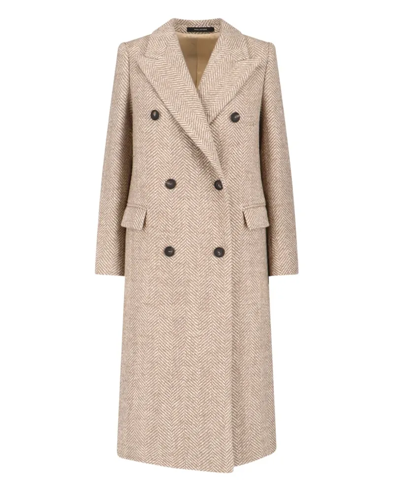 Tagliatore Jole double-breasted belted coat - Nude Nude