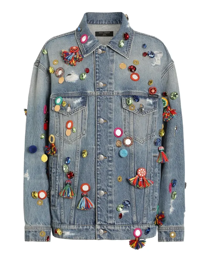 Dolce & Gabbana Jeansjacke mit Applikationen - Blau Blau