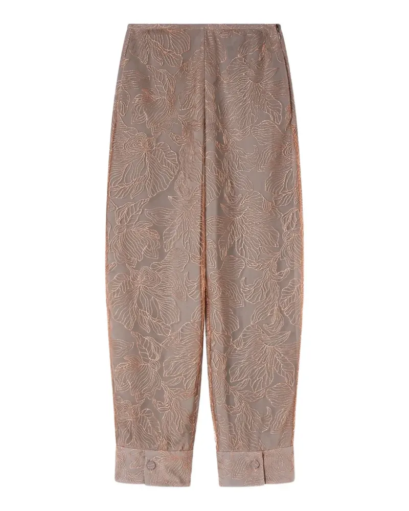 Emporio Armani Bestickte Tapered-Hose - Nude Nude