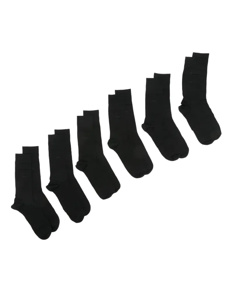 CDLP logo-print ribbed socks (set of six) - Schwarz Schwarz