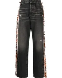 Marcelo Burlon | County of Milan Straight-Leg-Jeans mit Fransen Schwarz