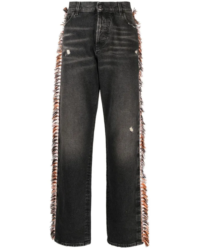 Marcelo Burlon | County of Milan Straight-Leg-Jeans mit Fransen Schwarz