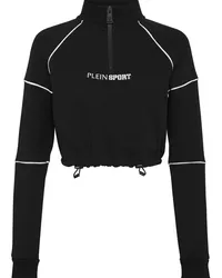 Philipp Plein Cropped-Sweatshirt mit Logo-Print Schwarz