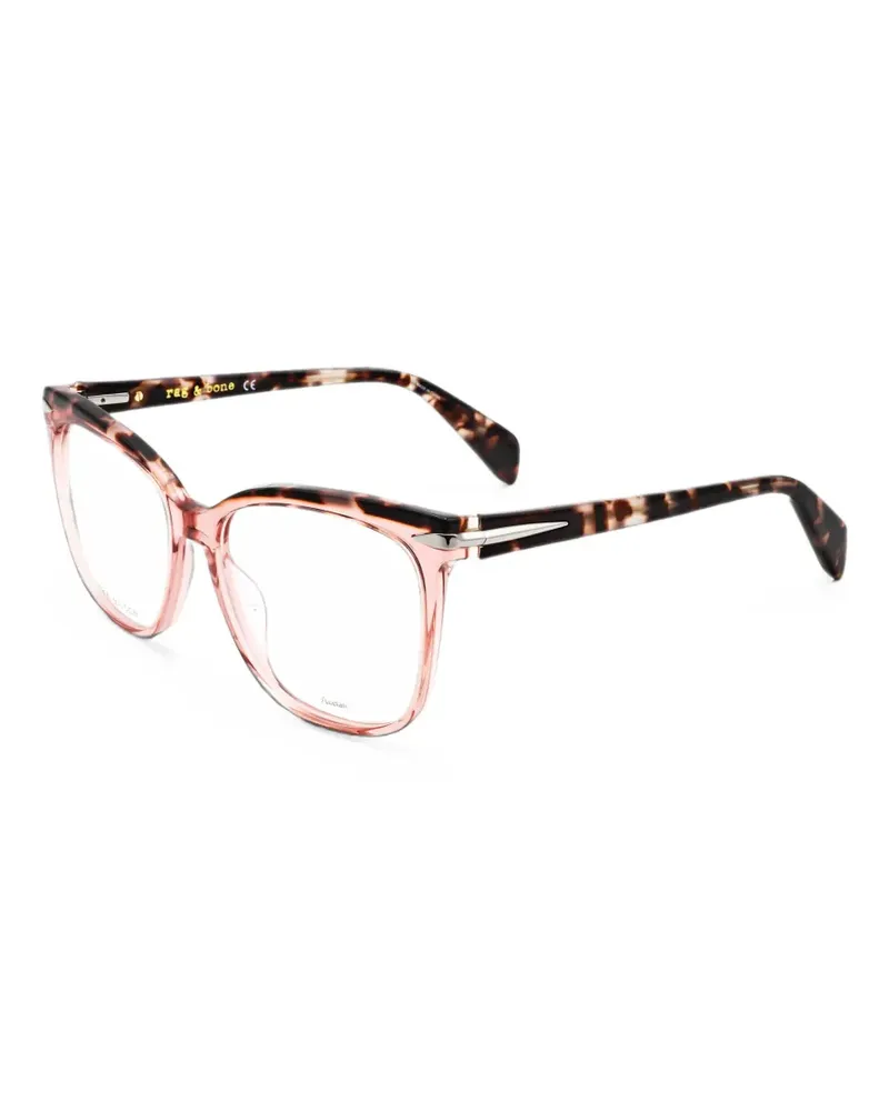 Rag & Bone Eckige Brille in Schildpattoptik - Braun Braun