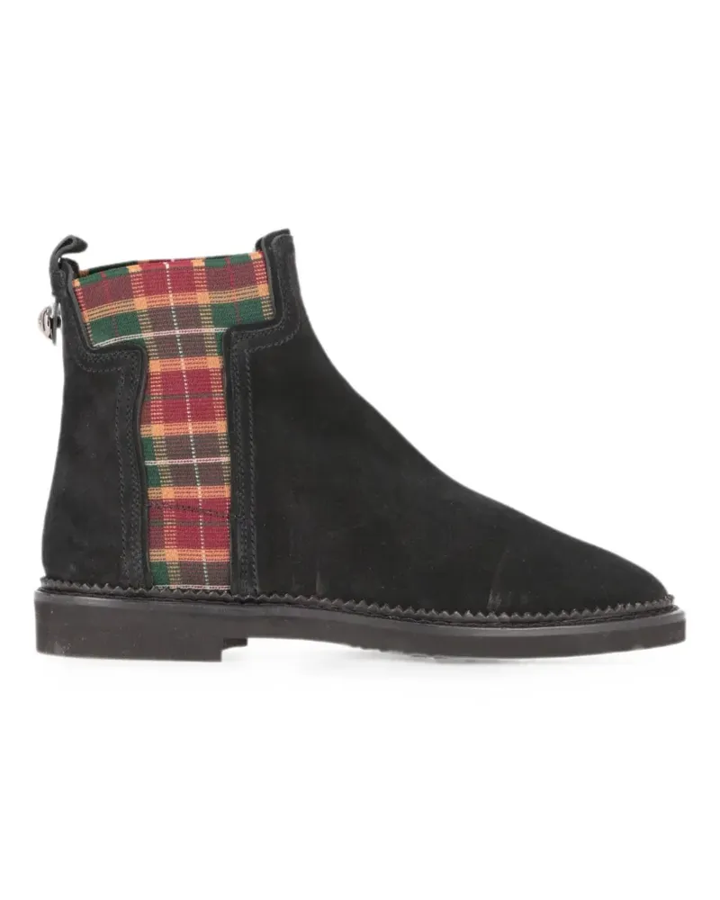 TOD'S Stiefeletten mit Schottenkaro - Schwarz Schwarz