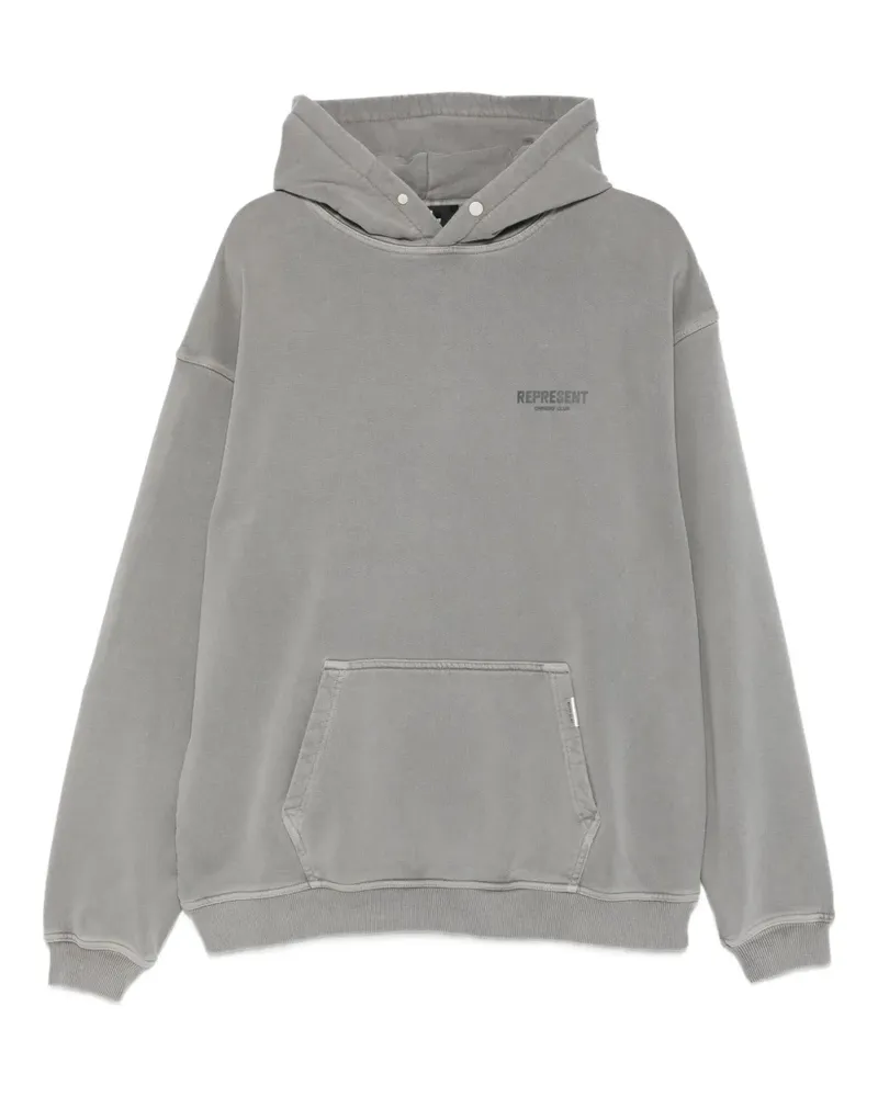 REPRESENT Hoodie mit Logo-Print - Grau Grau