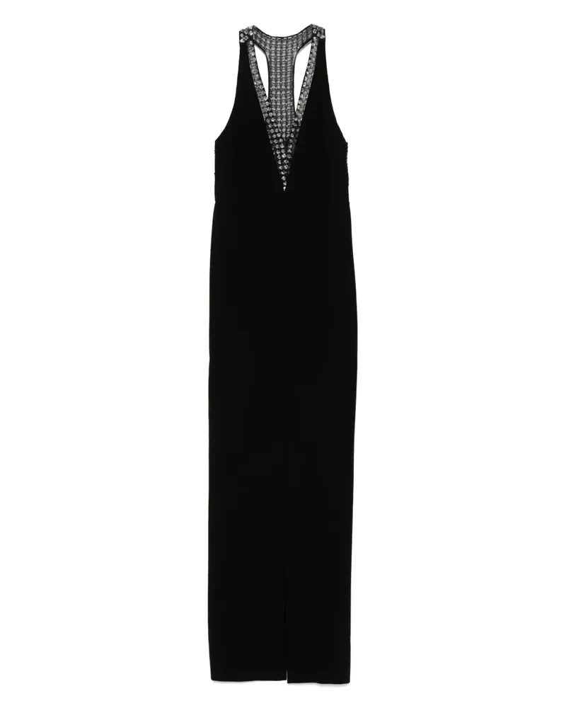 Max Mara Maxikleid mit Pailletten - Schwarz Schwarz
