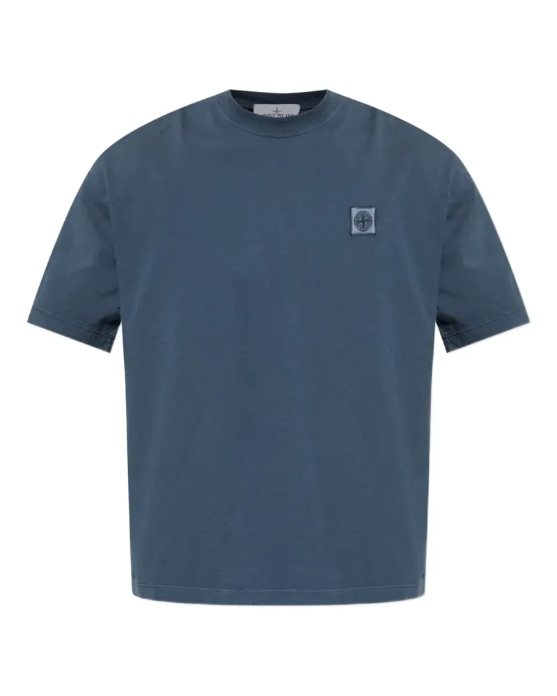 Stone Island logo-patch T-shirt - Blau Blau