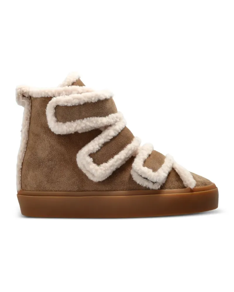 INUIKII Shearling touch-strap Wedge touch-strap sneakers - Braun Braun