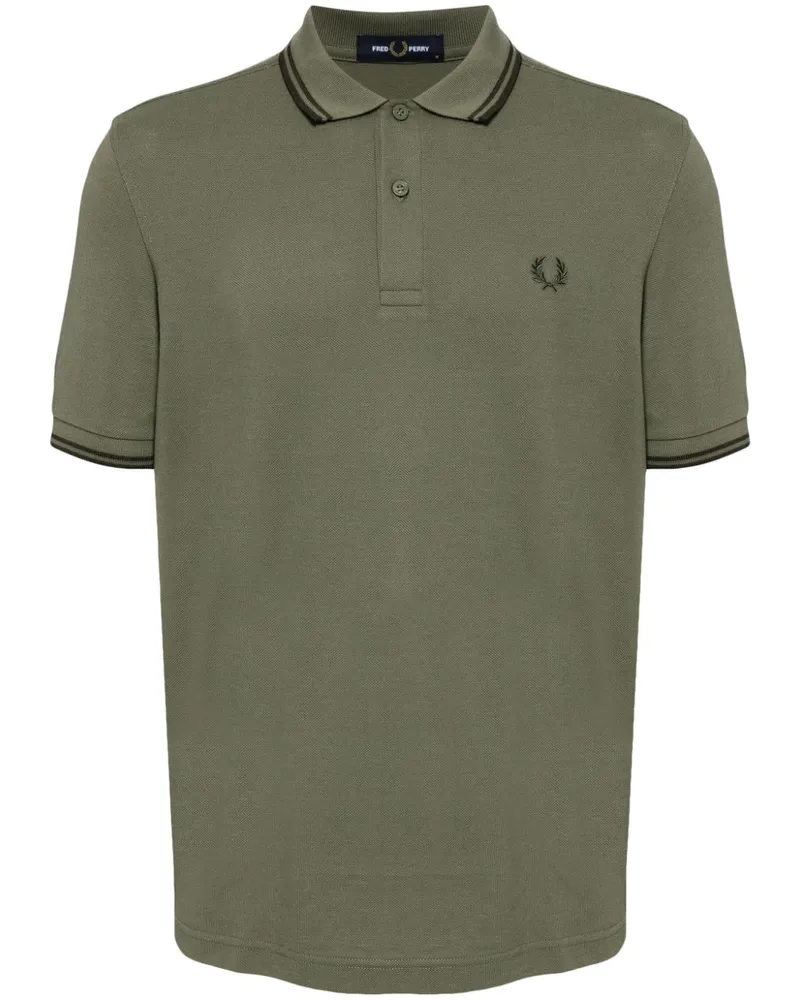 Fred Perry Poloshirt mit Streifendetails - Grün Grün
