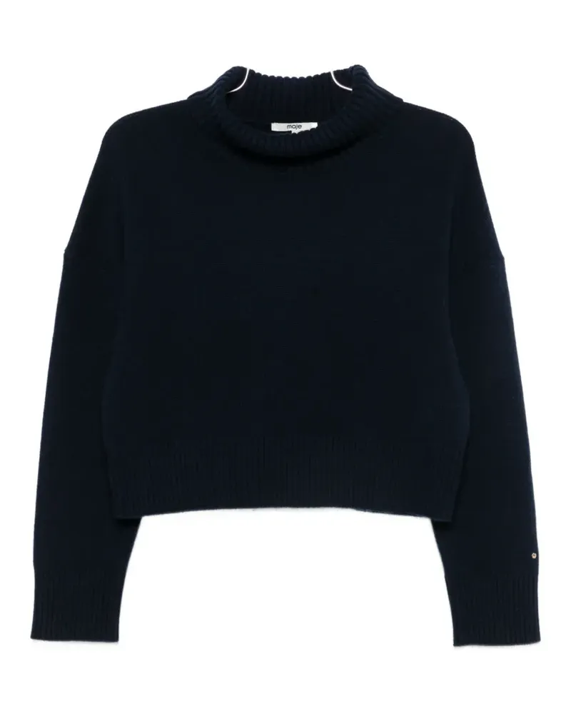 Maje Gestrickter Rollkragenpullover - Blau Blau