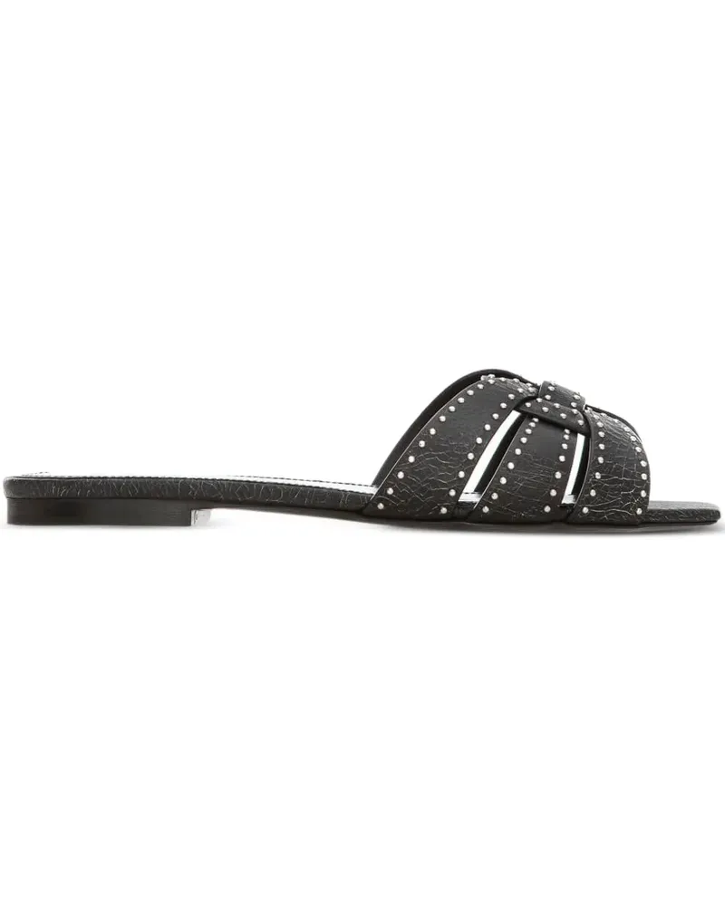 Saint Laurent Flache Tribute Sandalen - Schwarz Schwarz