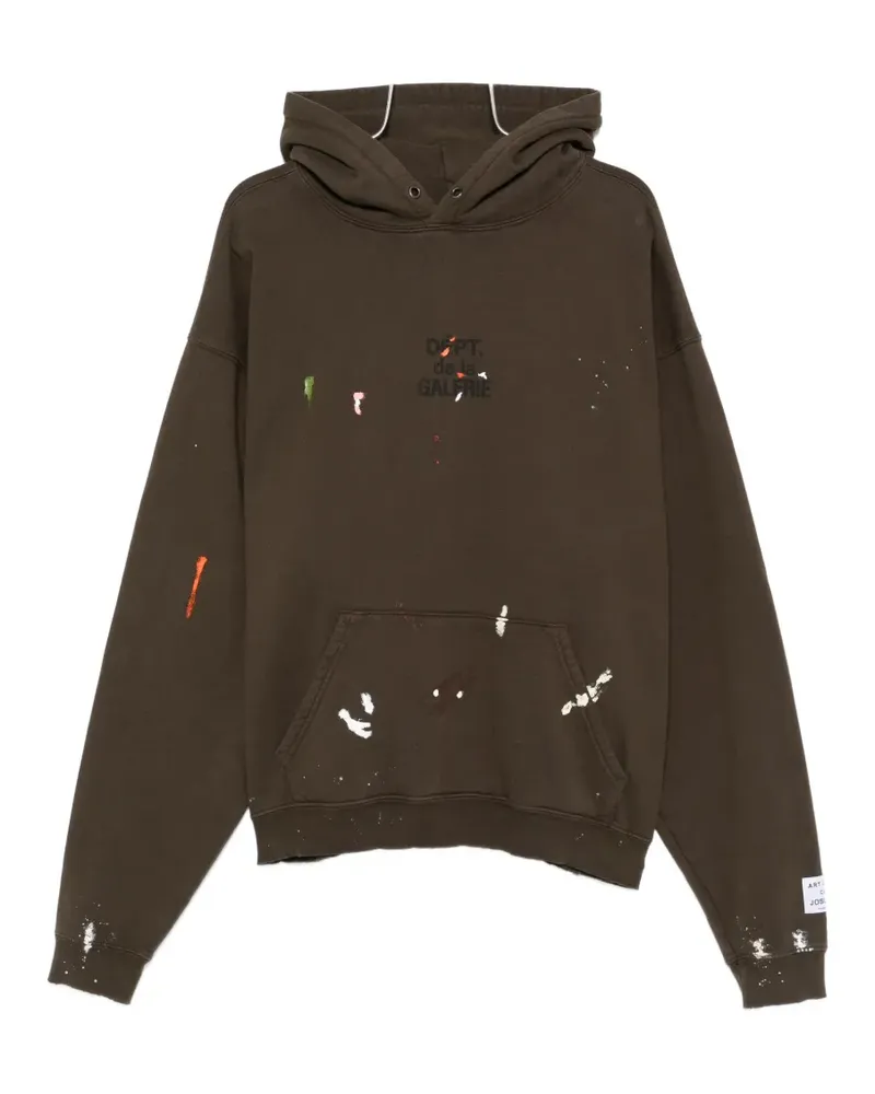 GALLERY DEPT. paint-splatter hooded sweatshirt - Braun Braun