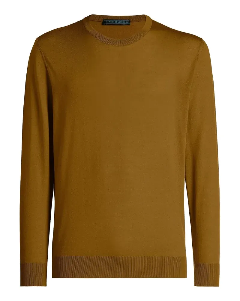Kiton Fein gestrickter Pullover - Gelb Gelb