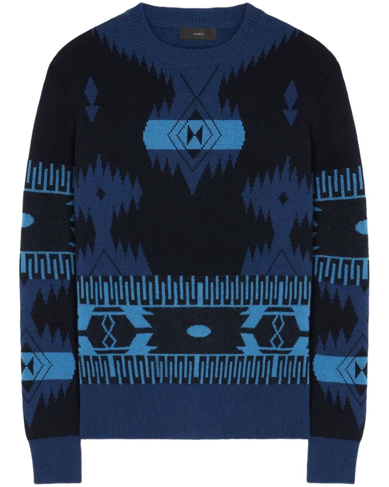 Alanui Icon Jacquard-Pullover Blau