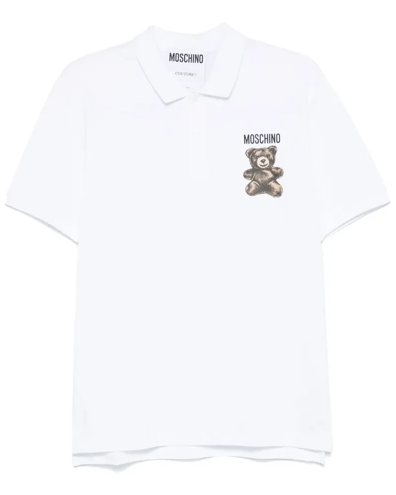 Moschino Poloshirt mit Teddy - Weiß Weiß