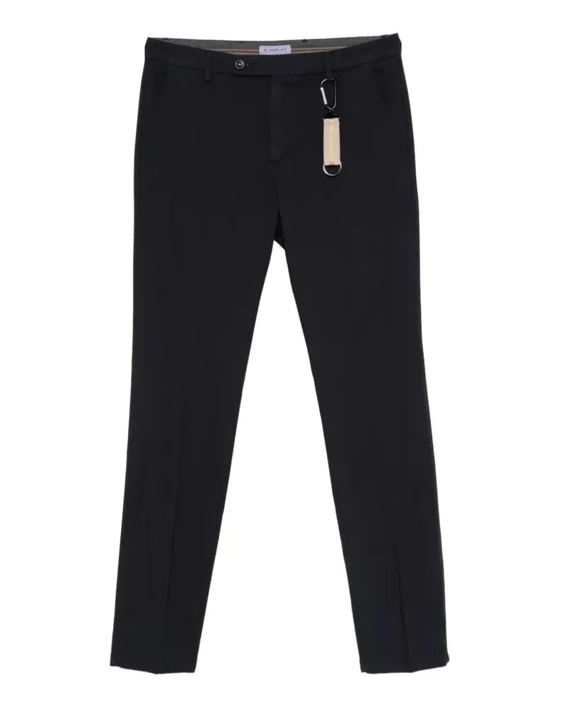 Manuel Ritz Schmale Hose mit Mikro-Struktur - Schwarz Schwarz