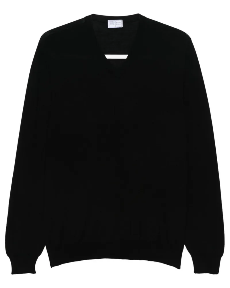Fedeli Pullover mit V-Ausschnitt - Schwarz Schwarz