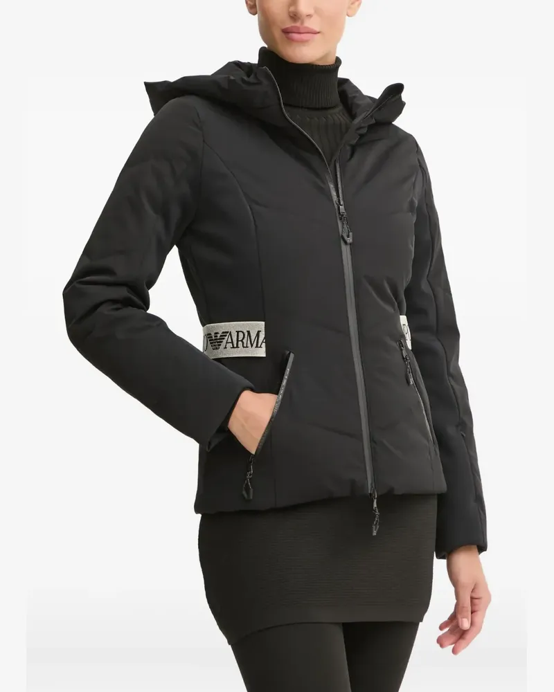 EA7 logo-tape ski jacket - Schwarz Schwarz