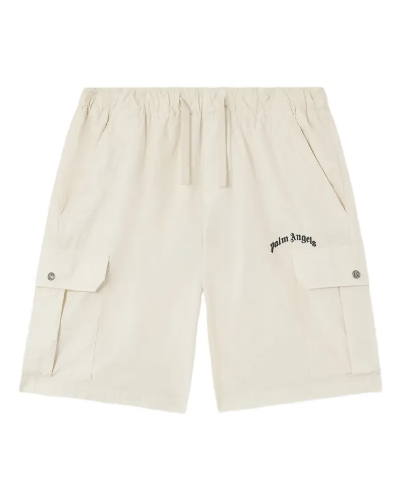 Palm Angels Cargo-Shorts mit Logo-Print - Weiß Weiß